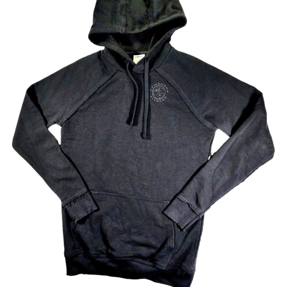 Gymshark Fitness Pullover Hoodie Mens Small Black Long Sleeve Logo Workout NWOT